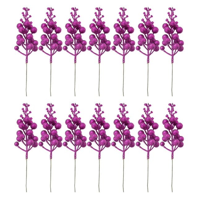 Advancent 14 piezas de decoración de flores de árbol de Navidad, adorno de boda DIY, accesorios de diseño multiusos, accesorio de compromiso Kits de decoración para fiestas Púrpura claro