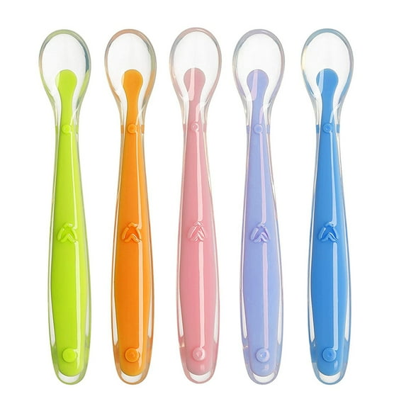 5-Pack, First Stage Baby Infant Spoons, Soft Silicone Baby Spoons Training Spoon for Infant