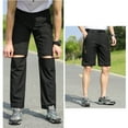 thumbnail image 4 of YLSDY Men's Convertible Hiking Pants Zip Off Lightweight Quick Dry Fishing Camping TStylishl Climbing Outdoor Cargo Pants Black 10, 4 of 4
