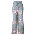 thumbnail image 1 of Askfv Women's Comfy Casual Stretch Floral Print High Waist Drawstring Lounge Straight-Leg pants, 1 of 5