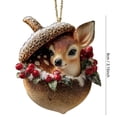 thumbnail image 3 of Christmas Deer Hanging Ornament, Resin Pendant with Gold Chain for Christmas Tree, Forest Animal Styles, Winter Holiday Home Decor Gift Supply, Perfect for Mantel Shelf Indoor Display, 3 of 7