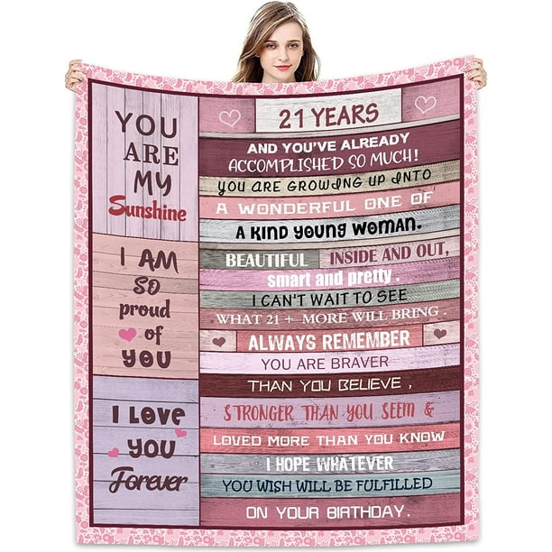 LHSHID 21st Birthday Gifts For Her Blanket 21st Birthday DecorationsTurning 21 Gifts For WomenBest Gifts For 21 Year Old Women Blankets 30"x40"