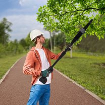 Loyalheartdy Electric Pole Saw Chainsaw Cordless Integrated High-Branch Saw with 1500mAh Battery and Standard Charger Tree Wood Cutting Pruning Tool Extendable Shaft for Gardens Farms Parks