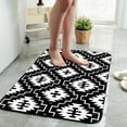 thumbnail image 4 of 1pc Black and White Geometric Bathroom Rug Bathroom Decor and Accessories- Durable,Anti Slip,And Quick Drying,Suitable For Indoor/outdoor Use - Perfect For Bathrooms,Bedrooms,Kitchens, 4 of 9
