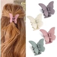 thumbnail image 1 of WeiHuan juguetes tienda Pinzas para el cabello de mariposa Pinzas de garra de mariposa Pinzas para el cabello para mujeres Pinzas para el cabello para cabello fino y grueso Pinzas de mariposa medianas, 1 of 5