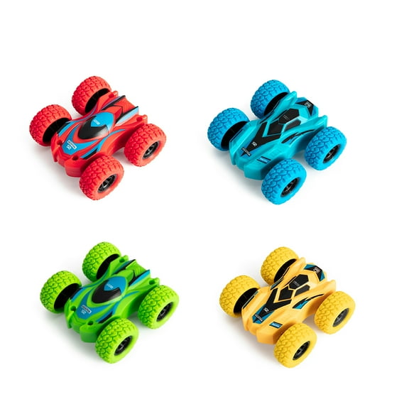 4 pcs/set Double-sided Inertial Car Pull Back Cars for Children Kids Birthday Christmas Party Supplies Gift