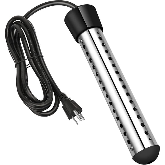 Immersion Water Heater, 1500W Submersible Immersion Water Heater With Full 304 Stainless-Steel Guard, Bucket Heater Heats 5 Gallons Of Water In Mimut
