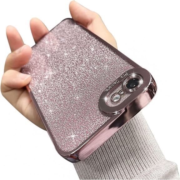Compatible with iPhone 8/7/SE (2022/2020) Glitter Bling Case Cute Luxury for Women Girl Men,Protection Shockproof Cover for iPhone SE3/SE2/7/8(4.7'') Pink