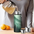 thumbnail image 4 of 20 Oz Misty Forest Landscape Coffee Tumbler Double Wall Insulated Stainless Steel Water Bottle | Metal Reusable Thermoses Flask with Cup Cap | Leak & Sweat Proof with Anti-Dust Lid, 4 of 7