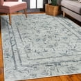 thumbnail image 3 of Leaf Decorative Rug, Abstract Neutral Tropical Leaves Exotic Island Palm Hawaiian Jungle Design, Quality Carpet for Bedroom Dorm and Living Room, 6 Sizes, Blue Grey, by Ambesonne, 3 of 4