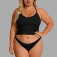 thumbnail image 6 of LNWUY (S-5XL) Plus Size Women's Camisole Tank Top with Built in Shelf Bra Padded Spaghetti Strap Top Undershirts Layering Base Tops Black XXXL, 6 of 6