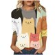 thumbnail image 2 of Karight Women Tops Loose Fit Three Quarter Sleeve V Neck Shirts Y2K Cute Bunny Blouses Dressy Spring Aesthetic Clothes, 2 of 5