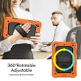 thumbnail image 3 of Case for iPad Mini 5 2019/Mini 4 2015 (5th/4th Generation 7.9 inch) with Screen Protector, 360 Degree Rotating Kickstand Hand Strap Shockproof Cover with Shoulder Strap, Orange, 3 of 7