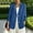 Blue, variant on Womens Summer Cotton Linen Blazer Jacket Lightweight Breathable Casual Work Office Jackets with Pocket