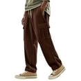 thumbnail image 7 of JTieacloth Men's Cargo Pants Workout Jogger Casual Outdoor Hiking Lightweight Breathable Comfortable Stretchable Elastic Waist Loose Fit Durable Pocket Cargo Pants for Men Brown, 7 of 7