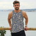 thumbnail image 6 of Lsque Daisies Flowers Pattern Mens Tank Tops Muscle Athletic Quick Dry Sleeveless Workout Fitness T Shirts Beach Tank Top, Loose-fit Sleeveless Shirt for Men-Large, 6 of 7