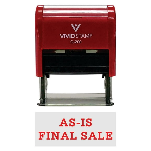 Vivid Stamp AS-IS FINAL SALE Self-Inking Office Rubber Stamp (Red) - Medium