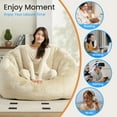 thumbnail image 5 of ZAFLY Oversized Bean Bag Chair for Adults, Faux Fur Large Comfy Chair, Big Lazy Sofa Chair Floor Sofa for Gaming - Beige, 5 of 8
