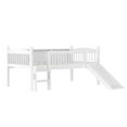 thumbnail image 6 of Bellemave Low Loft Bed Twin with Slide, Loft Bed with Bookcase and LED Lights, Wood Twin Size Loft Beds Frame with Storage Shelves, No Box Spring Needed (White), 6 of 8