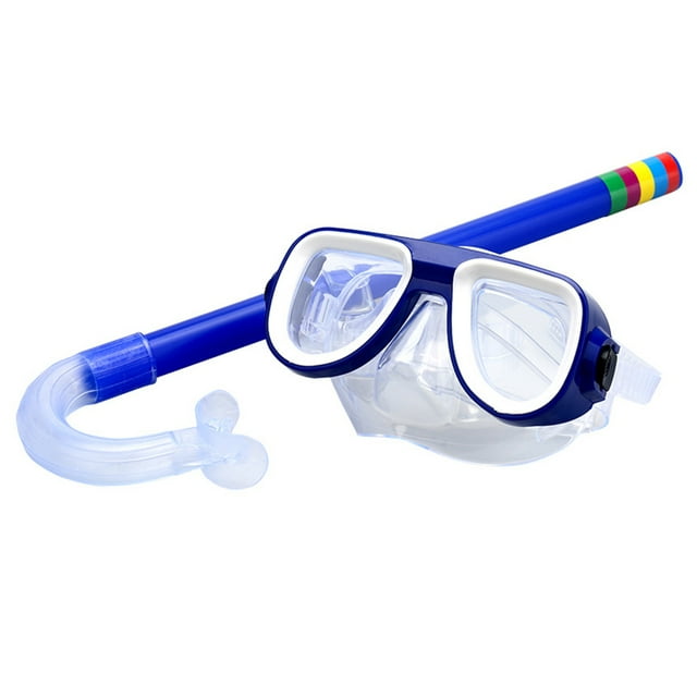 Graflsoa Eco-Friendly PVC Kids Snorkel Set with Silicone Mask for Safe Underwater Adventures, Blue