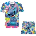 thumbnail image 1 of Conjuntos de ropa de punto para niña bebé, camisetas informales para niños o pantalones cortos, 2 piezas, ropa para niños, trajes, nuevos disfraces de Stich de dibujos animados, trajes 3T Gao Jinjia LED, 1 of 2