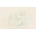 thumbnail image 2 of Honoré Daumier 24x16 Black Ornate Framed Double Matted Museum Art Print Titled: Reclining Woman Leaning on Her Arm (Verso) (1855/60), 2 of 5