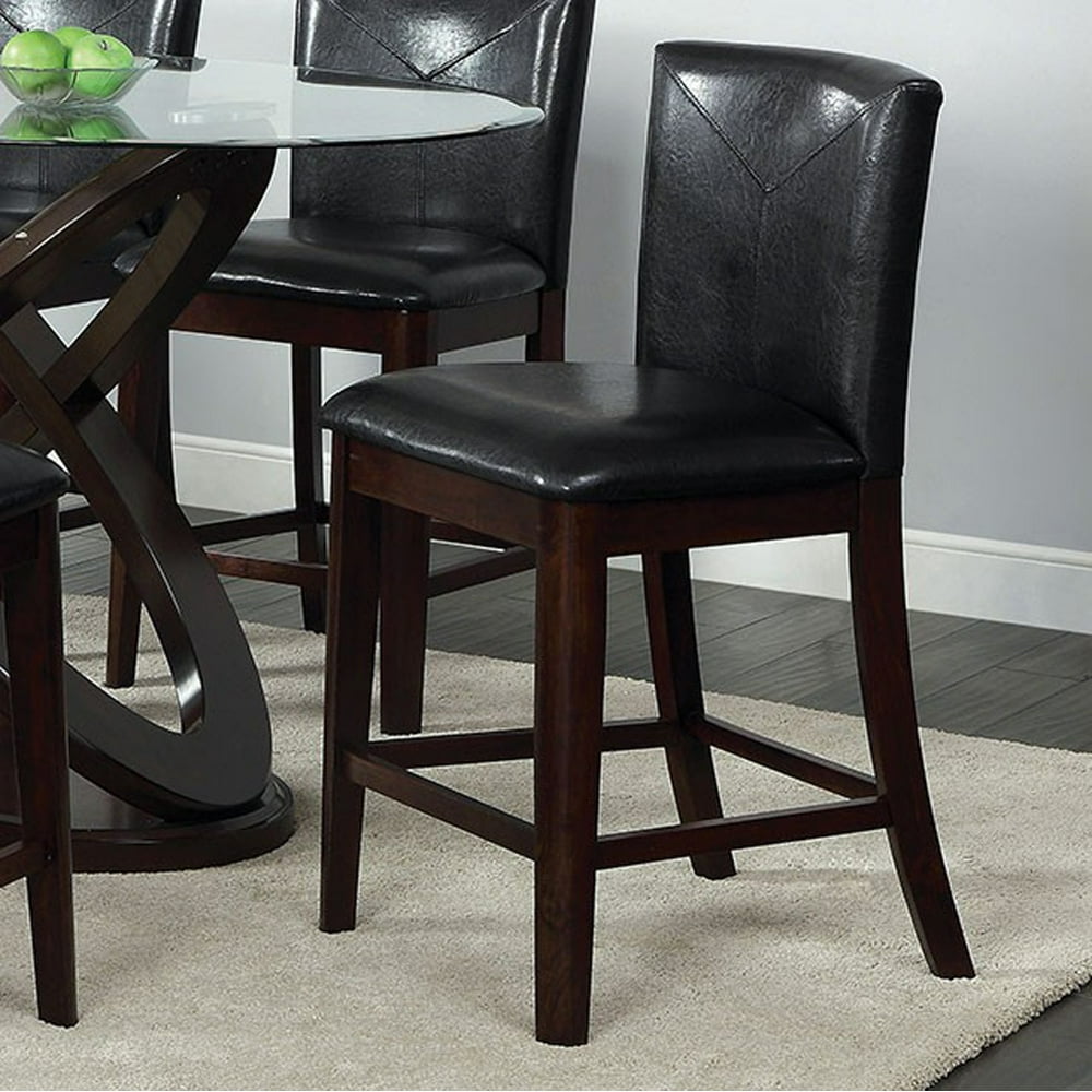 Contemporary Counter Height Chair With Dark Walnut, Set Of 2 Walmart