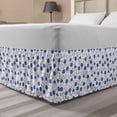thumbnail image 1 of Blue Bed Skirt, Hand Drawn Style Chinese Pattern with Flowers Nature Inspired Vintage, Elastic Bedskirt Dust Ruffle Wrap Around for Bedding Decor, 4 Sizes, Violet Blue White, by Ambesonne, 1 of 2