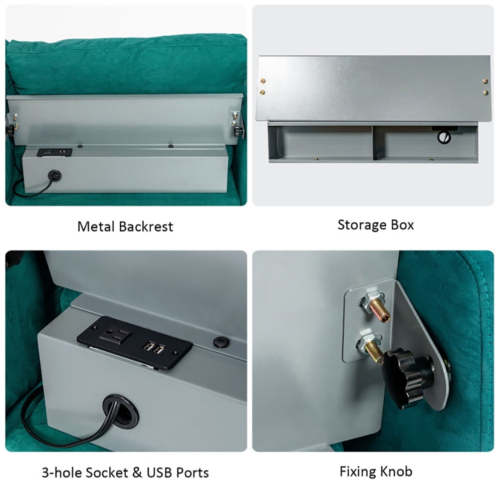 Finihen L-shaped Sectional Sofa Couch, Modular L-shaped 3-Seat Sectional Sofa with Reversible Chaise and 2 USB Ports, for Living Room, Teal Finihen L-shaped Sectional Sofa Couch, Modular L-shaped 3-Seat Sectional Sofa with Reversible Chaise and 2 USB Ports, for Living Room, Teal