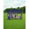 thumbnail image 3 of 10x10 Pop Up Canopy Tent Outdoor Canopy with Removable Sidewalls Heavy Duty Commercial Instant Tent Shelter (Blue, 3-Sidewall), 3 of 7
