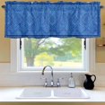 thumbnail image 6 of Bohemian Abstract Blue Flower Window Valance for Kitchen, Boho Tribal Ethnic Geometric Floral Rod Pocket Short Curtain for Small Windows, Light Filtering Decorative Valance, 42 x 12 Inch, 1 Panel, 6 of 9