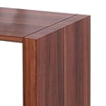 thumbnail image 3 of Bere 47 Inch Sofa Table with Black Glass Top, Open Shelves, Brown Wood, 3 of 6