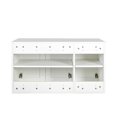 thumbnail image 6 of Stackable Wall Cabinet,Hanging Wall Mount Storage Cabinet with Adjustable Shelves and Doors,Sideboard Buffet Cupboard,Console Table,White Wood Finish,15.75 "D x 35.43" W x 19.69 "H, 6 of 8