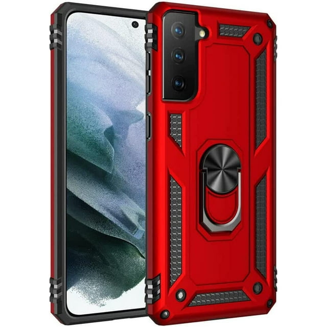 Samsung Galaxy S21 FE Étui Antichoc Robuste à Anneau Magnétique, Étui Arrière de Protection Robuste