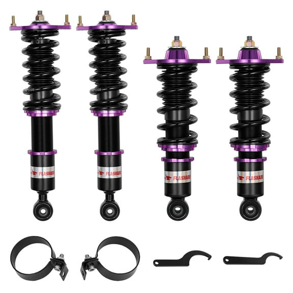 SPEEDWOW Coilovers Shocks Kits for 1989-2005 Mazda, 24 Levels Damper Adjustable Coilovers Suspension Struts Kit, Twin-Tube Lowering Kit,Purple