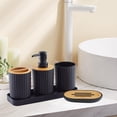 thumbnail image 4 of de accesorios nórdicos de 5 piezas, de jabonera, bandeja de almacenamiento, esencial para , NegroA perfecl Cosas de baño, 4 of 8