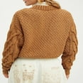 thumbnail image 4 of Women‘s Long Sleeve Cropped Cardigan in Cable Knit with Button Closure, 4 of 8