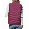 thumbnail image 4 of Women's Stand Collar Sleeveless Vest, Quilted Zip Up Vest, Lightweight Puffer Vest, Warm Winter Vest Top, Casual Outerwear Vest, Pocket Detail Sleeveless Jacket Purple, 4 of 7