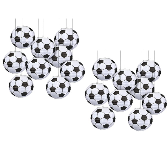 linternas de papel de futbol,Linternas de papel con balón de fútbol para centro de mesa.,Decoraciones de fiesta colgando linternas de fútbol,decoraciones de techo de fiesta de fútbol DIY