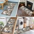 thumbnail image 5 of Runner Rug 2 x 6 Ft, Brown Grey Floral Washable Non-Slip Floor Mat for Kitchen Hallway/Entryway, Spring Summer Botanical Vintage Long Kitchen Runner Area Rugs for Living Room, Low-Profile, 5 of 7