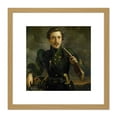 thumbnail image 1 of Engelberts Self Portrait In Uniform Of The Rifles 8X8 Inch Square Wooden Framed Wall Art Print Picture with Mount, 1 of 4