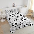 thumbnail image 4 of Football Comforter Set Soccer Ball Sports Pattern Bedding Bed Set Sports Theme Comforter Inner Fill Ball Competition Games Quilt Set Bedroom Collection Twin Size, 4 of 7
