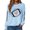 Sky Blue, variant on Towmus Women's 2025 Autumn Winter Casual Rugby Printed Crewneck Sweatshirt Long Sleeve Loose Pullover Tops