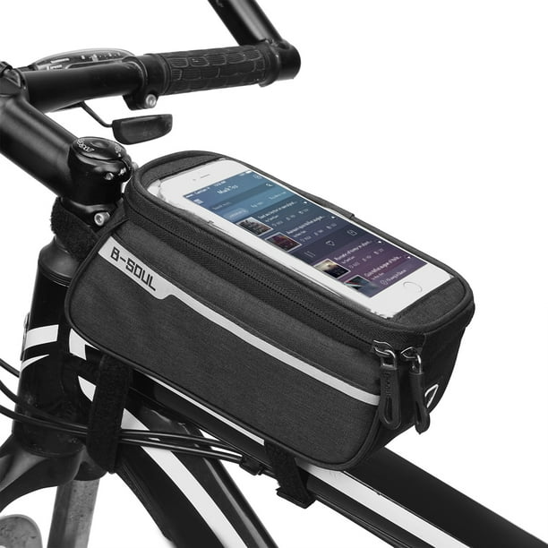 MTB Sac de Téléphone de Tube Supérieur de Vélo pour Sac de Cadre avant de Vélo de Taille d'Écran de 6 "avec Trou de Casque