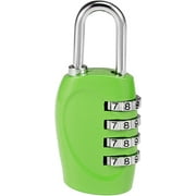 4 Digit Combination Padlock, 4mm Shackle, Zinc Alloy Lock Waterproof Lock for Gym Locker Fence Suitcase Travel Outdoor, Green