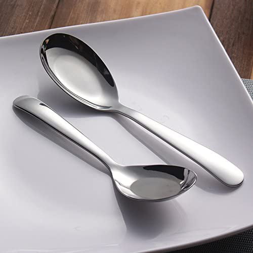 HornTide 6-Piece Soup Spoon Set Bouillon Spoon Flatware Stainless Steel Mirror Polishing 6.5-Inch 16.6cm 