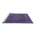 thumbnail image 2 of Ahgly Company Machine Washable Indoor Square Abstract Blue Modern Area Rugs, 6' Square, 2 of 4