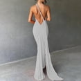 thumbnail image 6 of Kilaqueen Wedding Guest Dresses for Women One Shoulder Sleeveless Corset Pleated Backless Maxi Dress for Elegant Party Cocktail, 6 of 7