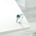 thumbnail image 4 of Gem Stone King 925 Sterling Silver London Blue Topaz and White Moissanite Engagement Ring for Women (1.26 Cttw, Round 5MM, Available in Size 5, 6, 7, 8, 9), 4 of 6
