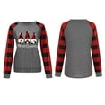 thumbnail image 4 of PENGXIANG Femmes Sweat-Shirt à Carreaux de Dessin Animé à Manches Longues Pull Col, 4 of 5